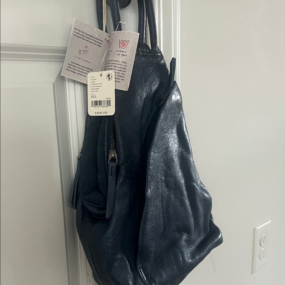 We The Free Navy Leather Backpack - Picture 3 of 8